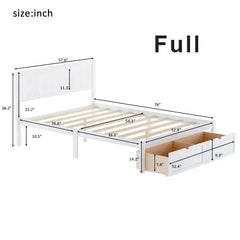 Bellemave® Platform Bed with Under - Bed Drawers - Bellemave