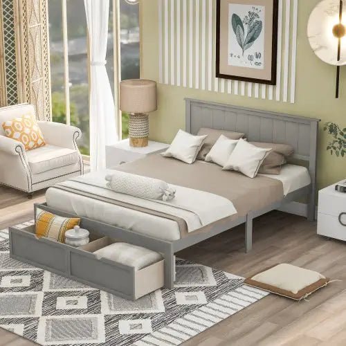 Bellemave® Platform Bed with Under - Bed Drawers - Bellemave
