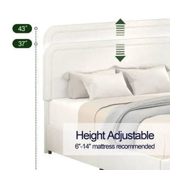 Bellemave® Queen Size Lvory Upholstered Platform Bed with 4 Drawers - Bellemave