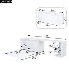 Bellemave® Queen Size Murphy Bed with Rotable Desk - Bellemave