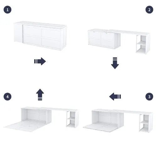 Bellemave® Queen Size Murphy Bed with Rotable Desk - Bellemave