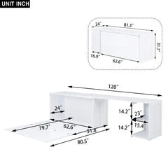 Bellemave Queen Size Murphy Bed with Rotable Desk - Bellemave