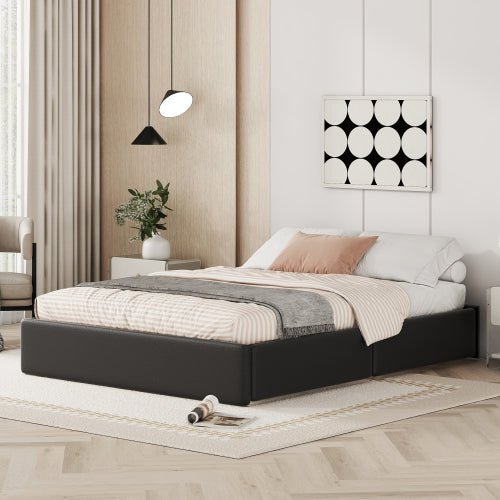 Bellemave Queen Upholstered Platform Bed with 2 Drawers and A Twin XL Trundle Bed - Bellemave