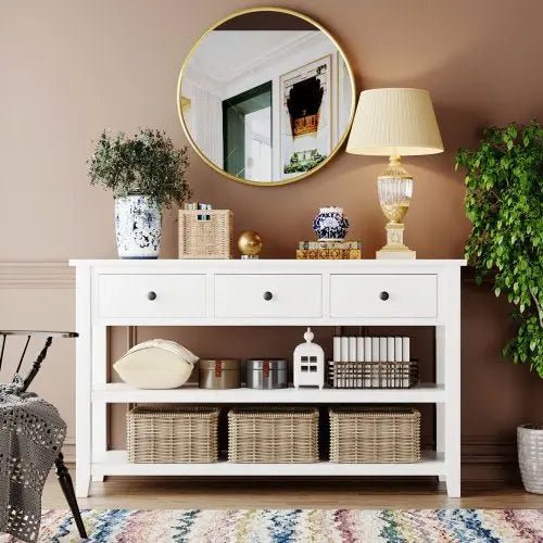 Bellemave® Retro Design Console Table(Antique White) - Bellemave