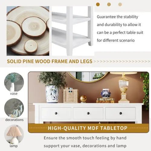 Bellemave® Retro Design Console Table(Antique White) - Bellemave