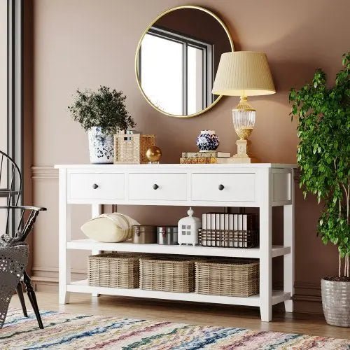 Bellemave® Retro Design Console Table(Antique White) - Bellemave
