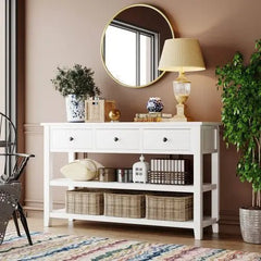 Bellemave® Retro Design Console Table(Antique White) - Bellemave