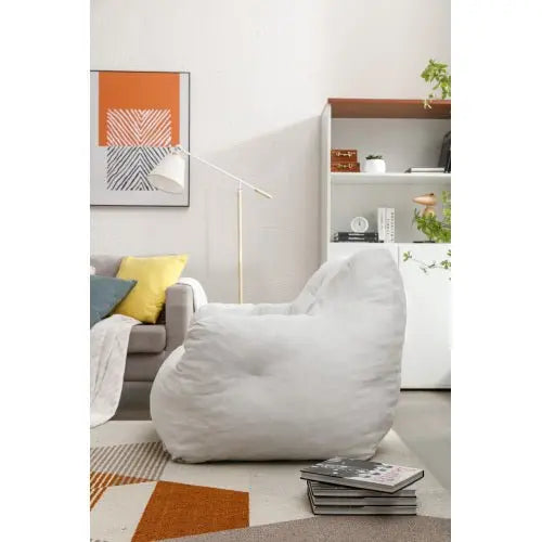 Bellemave Soft Cotton Linen Fabric Bean Bag Chair Filled With Memory Sponge - Bellemave