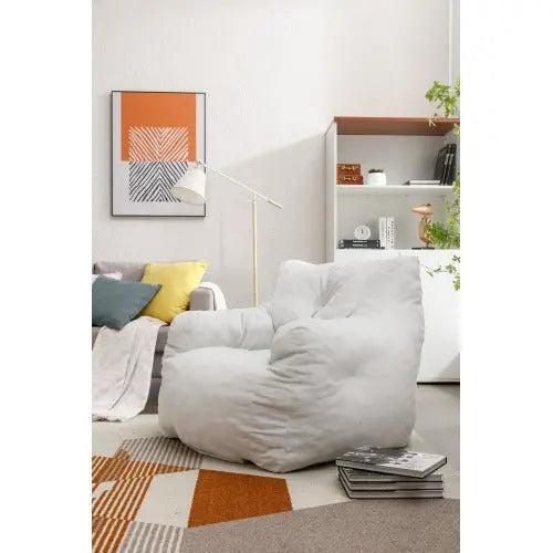 Bellemave Soft Cotton Linen Fabric Bean Bag Chair Filled With Memory Sponge - Bellemave