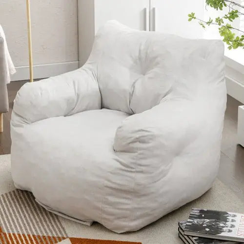 Bellemave Soft Cotton Linen Fabric Bean Bag Chair Filled With Memory Sponge - Bellemave