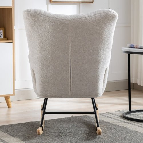 Bellemave Soft Teddy Fabric Rocking Chair with Pocket - Bellemave