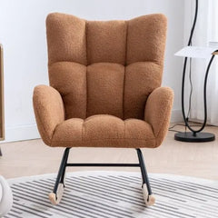 Bellemave Soft Teddy Fabric Rocking Chair with Pocket - Bellemave