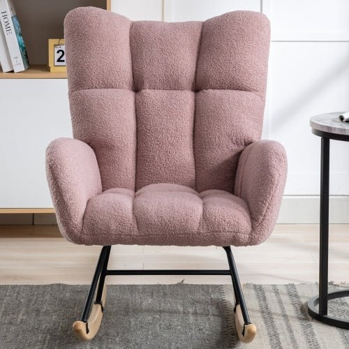 Bellemave Soft Teddy Fabric Rocking Chair with Pocket - Bellemave
