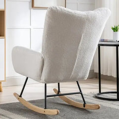 Bellemave Soft Teddy Fabric Rocking Chair with Pocket - Bellemave