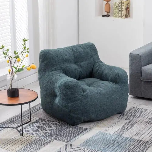 Bellemave Soft Tufted Foam Bean Bag Chair With Teddy Fabric - Bellemave