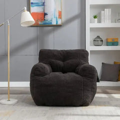 Bellemave Soft Tufted Foam Bean Bag Chair With Teddy Fabric - Bellemave