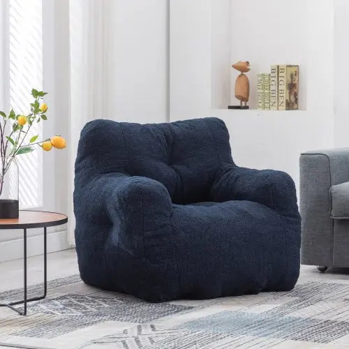 Bellemave Soft Tufted Foam Bean Bag Chair With Teddy Fabric - Bellemave