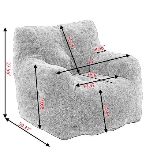 Bellemave Soft Tufted Foam Bean Bag Chair With Teddy Fabric - Bellemave