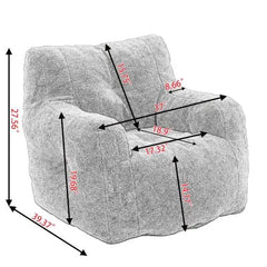 Bellemave Soft Tufted Foam Bean Bag Chair With Teddy Fabric - Bellemave