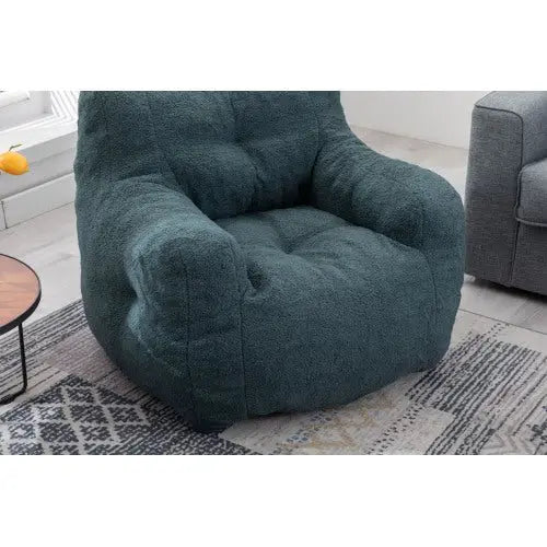 Bellemave Soft Tufted Foam Bean Bag Chair With Teddy Fabric - Bellemave