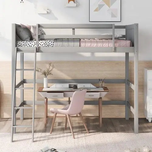 Bellemave Solid Wood Loft Bed with Ladder - Bellemave