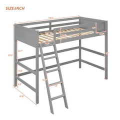 Bellemave Solid Wood Loft Bed with Ladder - Bellemave