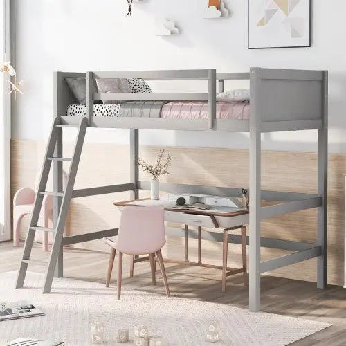 Bellemave Solid Wood Loft Bed with Ladder - Bellemave