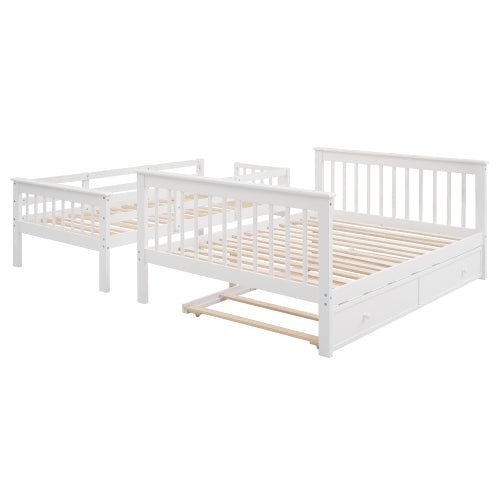 Bellemave Stairway Twin-Over-Full Bunk Bed with Twin size Trundle - Bellemave