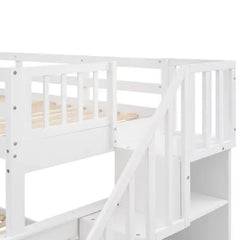 Bellemave Stairway Twin-Over-Full Bunk Bed with Twin size Trundle - Bellemave