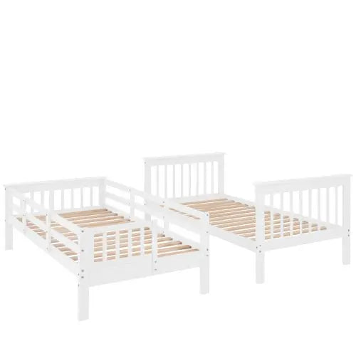 Bellemave Stairway Twin-Over-Twin Bunk Bed with Storage and Guard Rail for Bedroom - Bellemave