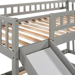 Bellemave Stairway Twin over Twin Bunk Bed with Two Drawers and Slide - Bellemave