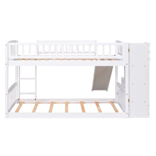 Bellemave Stairway Twin over Twin Bunk Bed with Two Drawers and Slide - Bellemave