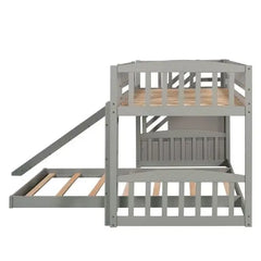 Bellemave Stairway Twin over Twin Bunk Bed with Two Drawers and Slide - Bellemave