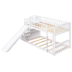 Bellemave Stairway Twin over Twin Bunk Bed with Two Drawers and Slide - Bellemave