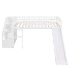 Bellemave Stairway Twin Size Loft Bed with Two Drawers and Slide - Bellemave