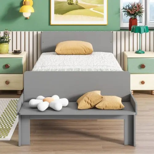 Bellemave Twin Bed with Footboard Bench - Bellemave