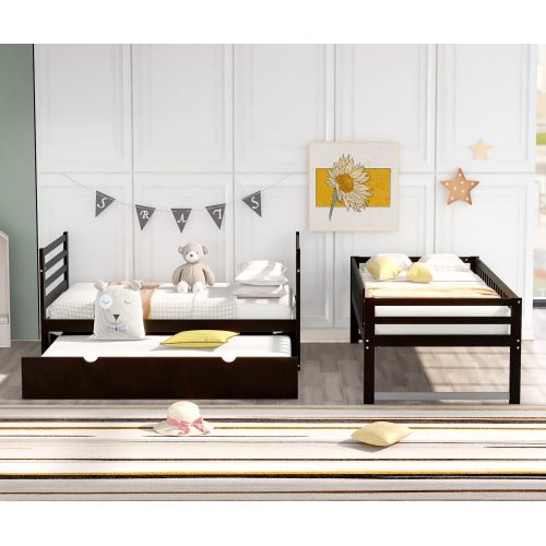 Bellemave Twin Bunk Beds for Kids with Safety Rail and Movable Trundle bed - Bellemave