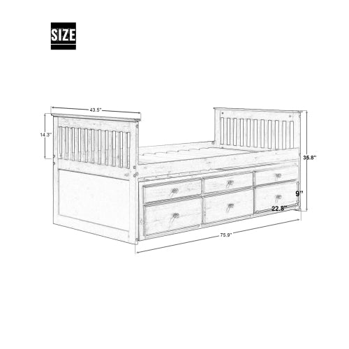 Bellemave Twin Daybed with Trundle Bed and Storage Drawers - Bellemave