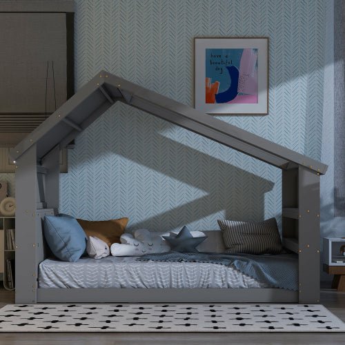 Bellemave Twin House Floor Bed with Roof Window - Bellemave