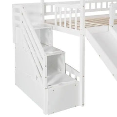 Bellemave Twin Loft Bed with Two Drawers and Slide - Bellemave