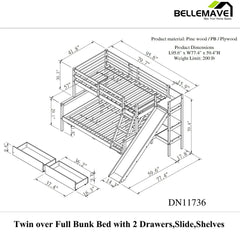 Bellemave Twin over Full Bunk Bed - Bellemave