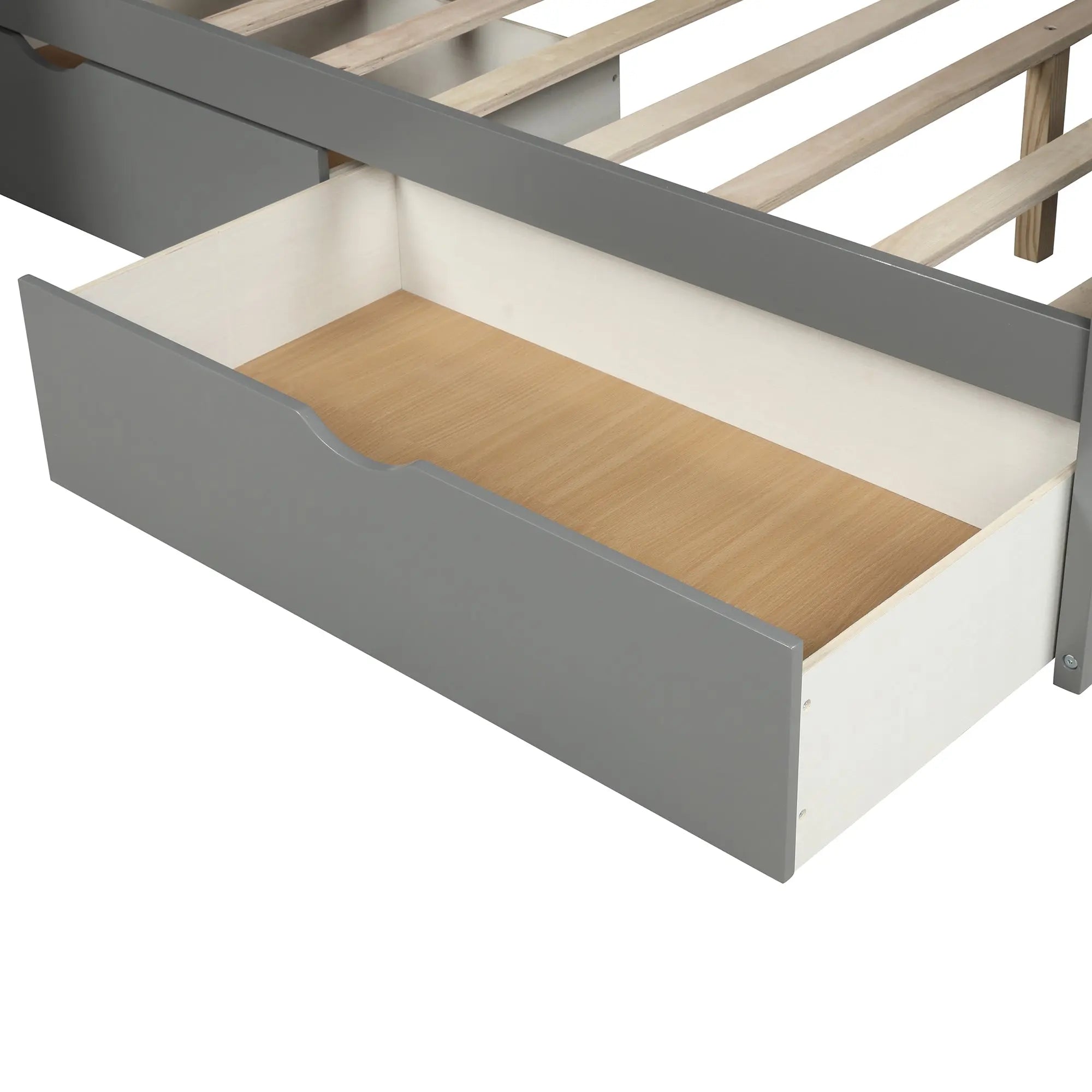 Bellemave® Twin over Full Bunk Bed with 2 Drawers,Stairs Storage and Slide - Bellemave