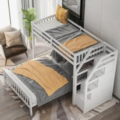 Bellemave® Twin over Full Bunk Bed with Staircase - Bellemave