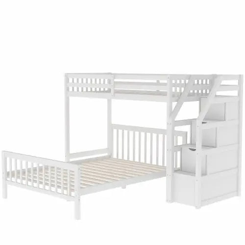 Bellemave® Twin over Full Bunk Bed with Staircase - Bellemave