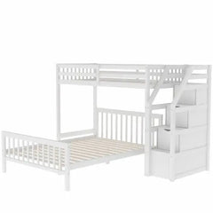 Bellemave® Twin over Full Bunk Bed with Staircase - Bellemave