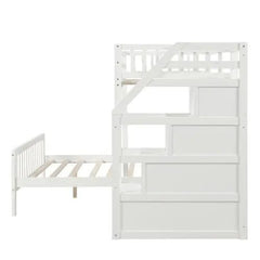 Bellemave® Twin over Full Bunk Bed with Staircase - Bellemave