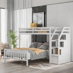 Bellemave® Twin over Full Bunk Bed with Staircase - Bellemave