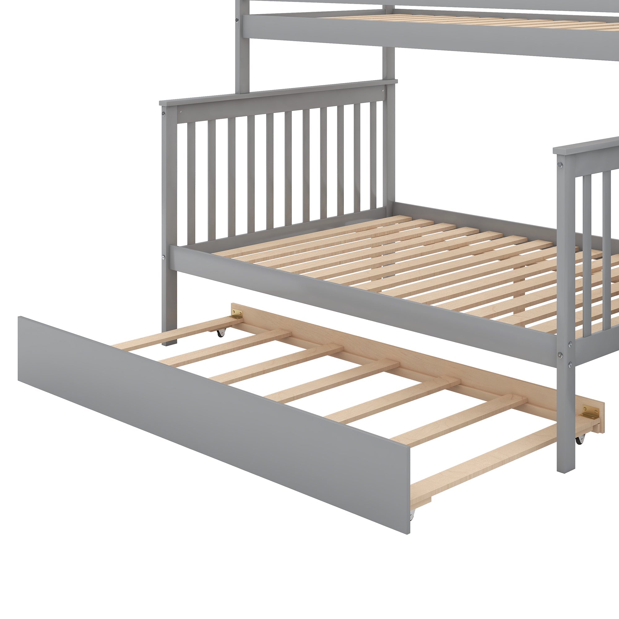 Bellemave Twin over Full Bunk Bed with Trundle and Staircase - Bellemave