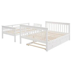 Bellemave® Twin over Full Bunk Bed with Trundle Bed - Bellemave