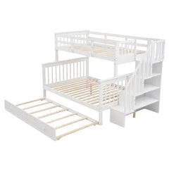Bellemave® Twin over Full Bunk Bed with Trundle Bed - Bellemave